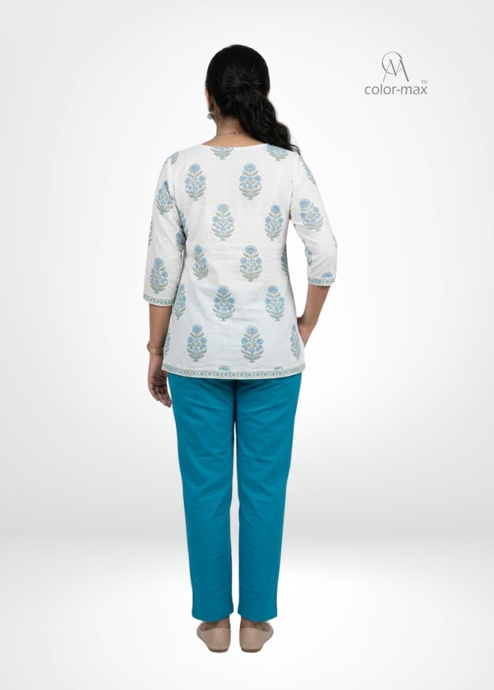 PETROL BLUE - Premium Cotton Lycra Kurti Pants - Hover